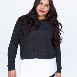 Agnes & Dora XL and XXL Pullover Knit Black Two Tone Soft NWT